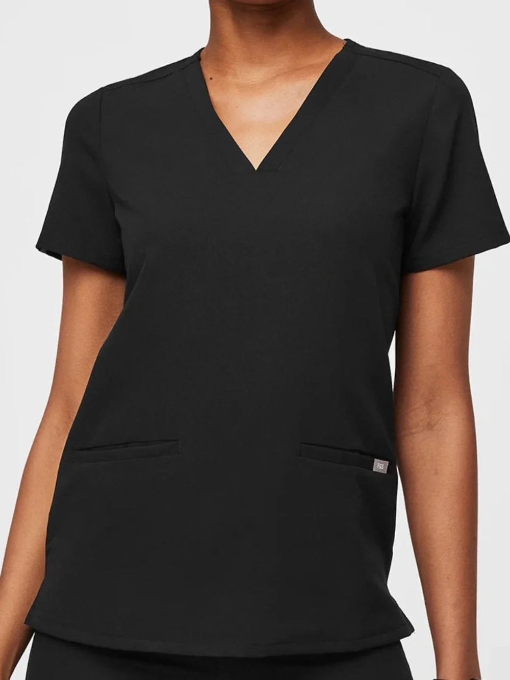 Figs Black V-Neck Women’s Scrub Top